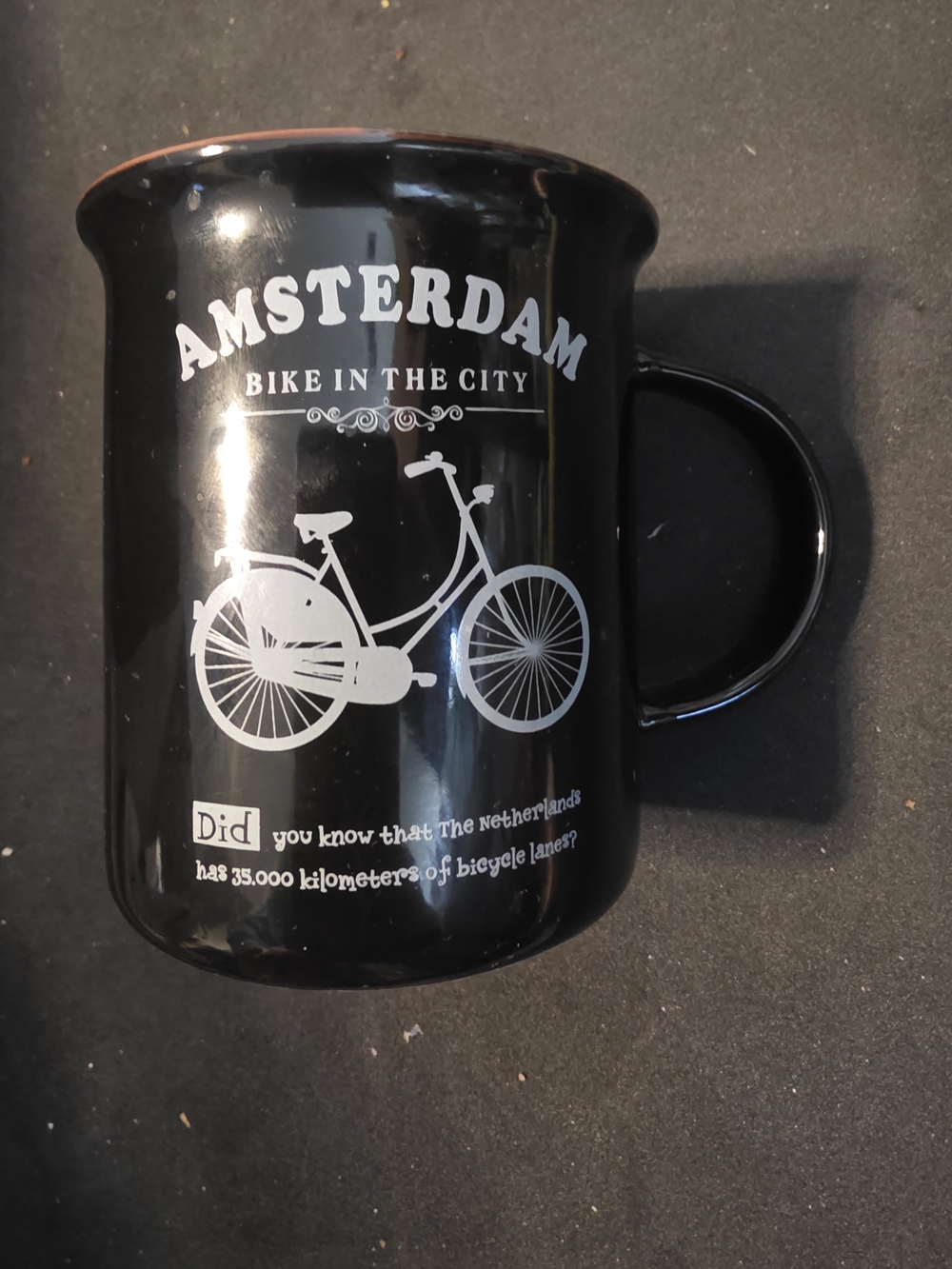 Amsterdam Black Ceramic Bike Mug